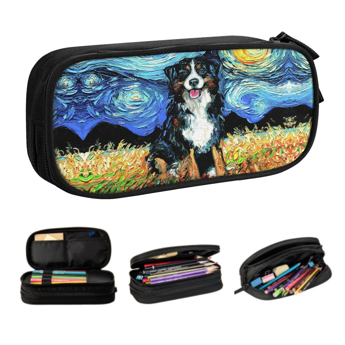 Pet X Supplies & Tack Howell - Custom Sterrennacht Berner Sennenhond Etuis voor